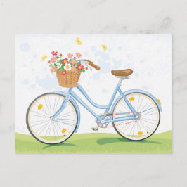 Vintages Fahrrad mit Blume Postkarte