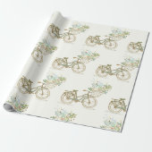 Vintages Fahrrad mit Blume Umschlagpapier Geschenkpapier (Ungerollt)