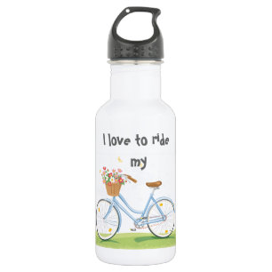Vintages Fahrrad mit Blumen-Korb Trinkflasche