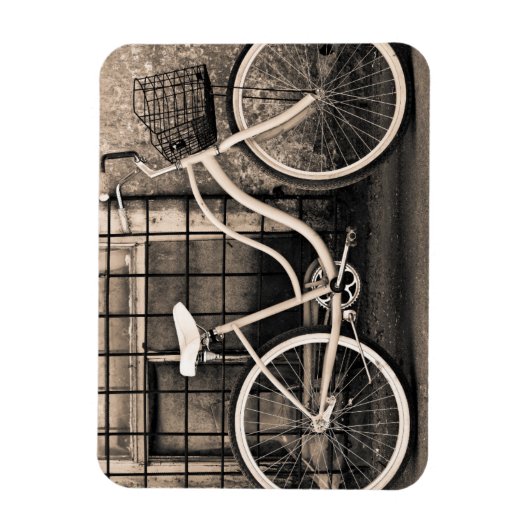 Vintages Fahrrad mit Korb Magnet (Vertikal)