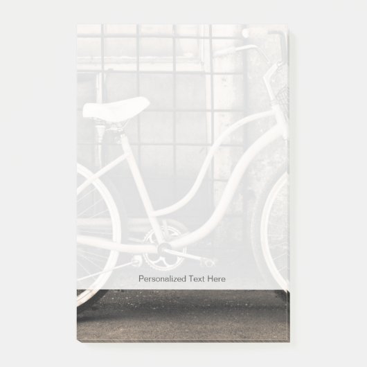 Vintages Fahrrad mit Korb Post-it Klebezettel (Vorderseite)