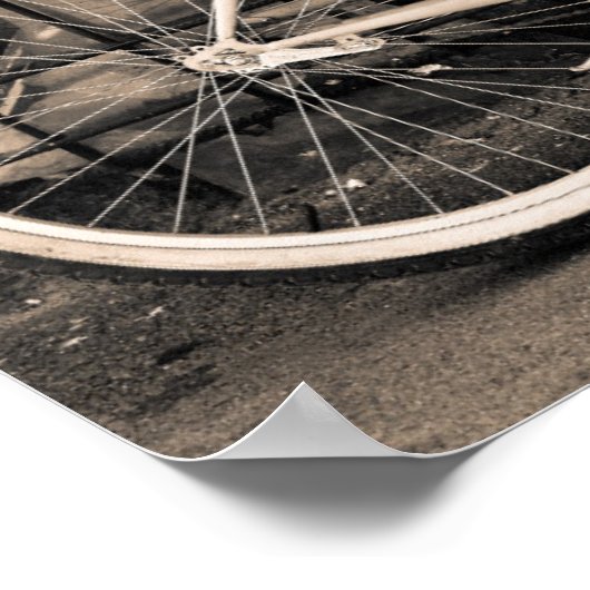 Vintages Fahrrad mit Korb Poster (Ecke)