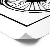 Vintages Fahrrad mit Liebe Herz Poster (Ecke)