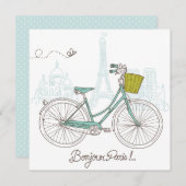 Vintages Fahrrad mit niedlichem Korb in Paris (Vorne/Hinten)