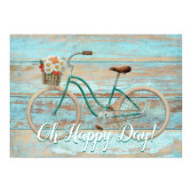 Vintages Fahrrad Oh Happy Day Poster Printwerbung