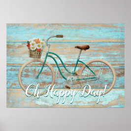 Vintages Fahrrad Oh Happy Day Poster Printwerbung