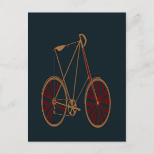 Vintages Fahrrad Old School Blue Red Bike Postkarte