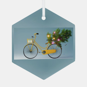 Vintages Fahrrad Ornament Aus Glas
