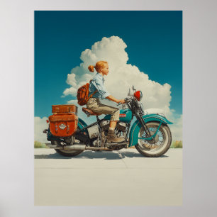 Vintages Fahrrad-Reise-Abenteuer Poster