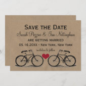 Vintages Fahrrad Save the Date Hochzeitskarten (Vorne/Hinten)