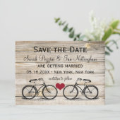 Vintages Fahrrad Save the Date Hochzeitskarten (Stehend Vorderseite)