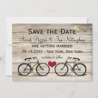 Vintages Fahrrad Save the Date Hochzeitskarten