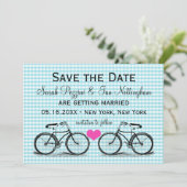 Vintages Fahrrad Save the Date Hochzeitskarten Einladung (Stehend Vorderseite)