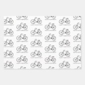 Vintages Fahrrad Schwarz-weiß Personalisieren Geschenkpapier Set (Vorderseite 2)