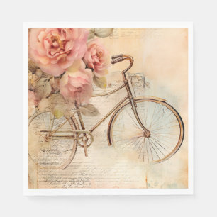 Vintages Fahrrad und Florals für Decoupage/Party Serviette