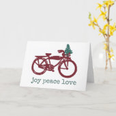 Vintages Fahrrad und Weihnachtsbaumdesign Karte (Gelbe Blume)