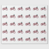 Vintages Fahrrad und Weihnachtsbaumentwurf Geschenkpapier (Flach)