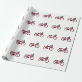Vintages Fahrrad und Weihnachtsbaumentwurf Geschenkpapier (Ungerollt)