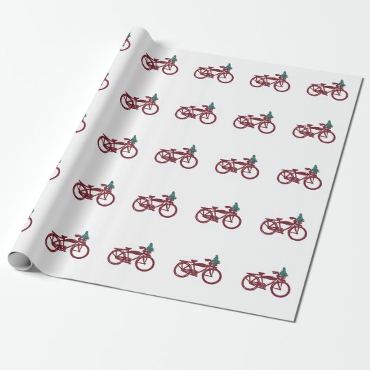 Vintages Fahrrad und Weihnachtsbaumentwurf Geschenkpapier (Ungerollt)