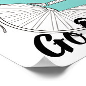 Vintages Fahrrad- und Zitat-Poster Poster (Ecke)