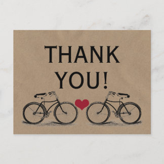 Vintages Fahrrad Vielen Dank Hochzeitskarten Postkarte