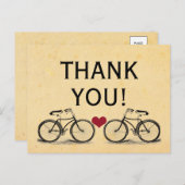 Vintages Fahrrad Vielen Dank Hochzeitskarten Postkarte (Vorne/Hinten)