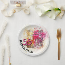 Vintages Fahrrad Wasserfarbe Fabulous 55. Geburtst