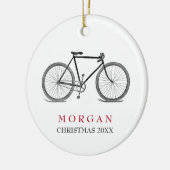 Vintages Fahrrad-Weihnachten Keramikornament (Links)