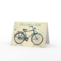 Vintages Fahrrad Zeichnend Grußkarte