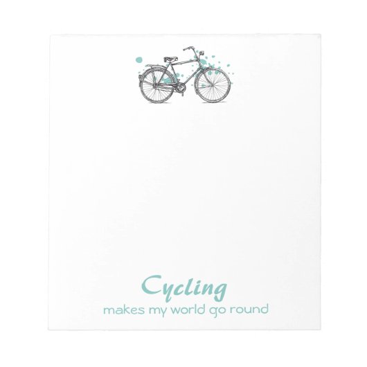 Vintages Fahrrad Zeichnend Notepad Notizblock (Vorderseite)