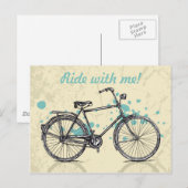 Vintages Fahrrad Zeichnend Postkarte (Vorne/Hinten)