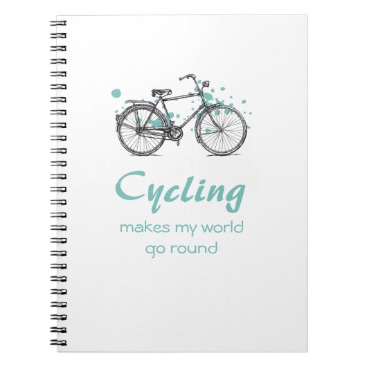 Vintages Fahrrad Zeichnend SpiralNotebook Notizblock (Vorderseite)