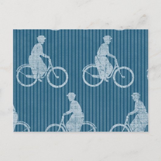 Vintages Fahrradblau Postkarte (Vorderseite)