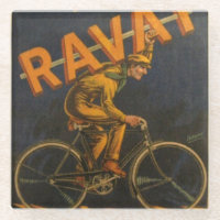 Vintages Fahrräder Ravat Plakat als Untersetzer