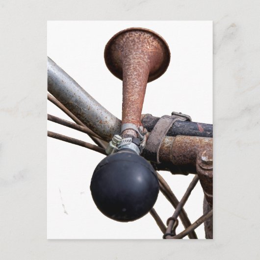 Vintages Fahrradhorn Postkarte (Vorderseite)