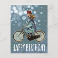 Vintages Fahrradmädchen - Geburtstag