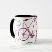 Vintages Fahrradmuster - Geschenke für Radfahrer Tasse (Vorderseite Links)
