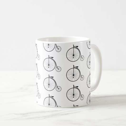 Vintages Fahrradmuster Kaffeetasse (VorderseiteRechts)