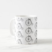 Vintages Fahrradmuster Kaffeetasse (Vorderseite Links)