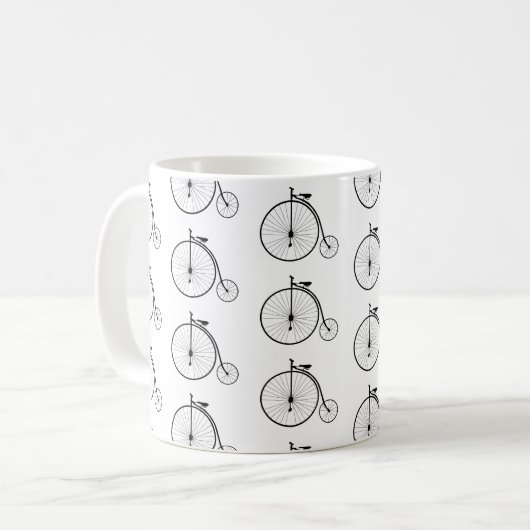 Vintages Fahrradmuster Kaffeetasse (Vorderseite Links)