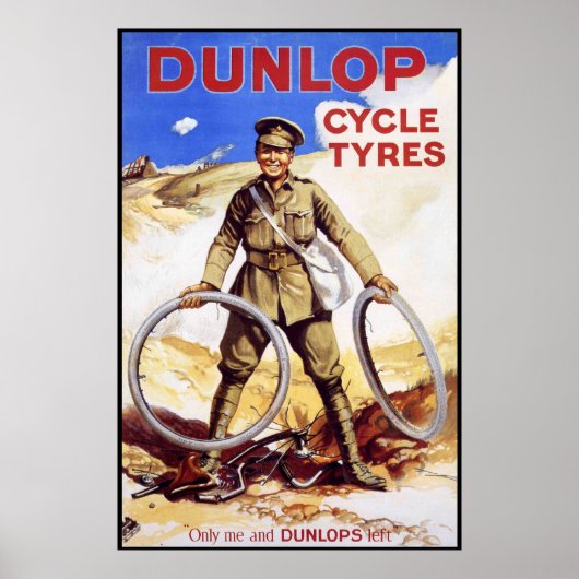 Vintages Fahrradposter - Dunlop Fahrradreifen Poster (Vorne)