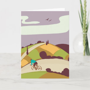 Vintages Fahrradposter Feiertagskarte