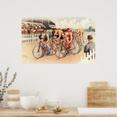 Vintages Fahrradverleih-Poster Poster (Küche)