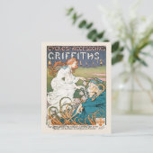 Vintages Fahrradwerbeposter Frankreich 1898 Postkarte (Stehend Vorderseite)