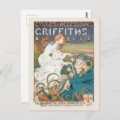 Vintages Fahrradwerbeposter Frankreich 1898 Postkarte (Vorne/Hinten)