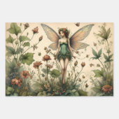 Vintages Fairy Floral Butterfly Design Geschenkpapier Set (Vorderseite 2)