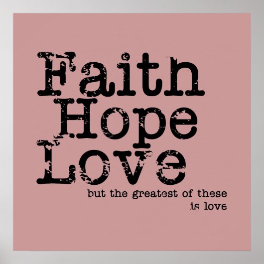 Vintages Faith Hope Liebe Poster (Vorne)