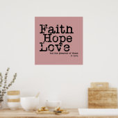 Vintages Faith Hope Liebe Poster (Küche)
