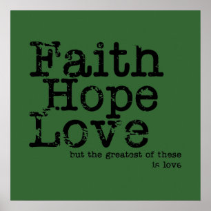 Vintages Faith Hope Liebe Poster