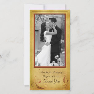 Vintages Fall-Land-rustikale Blumenhochzeit Dankeskarte